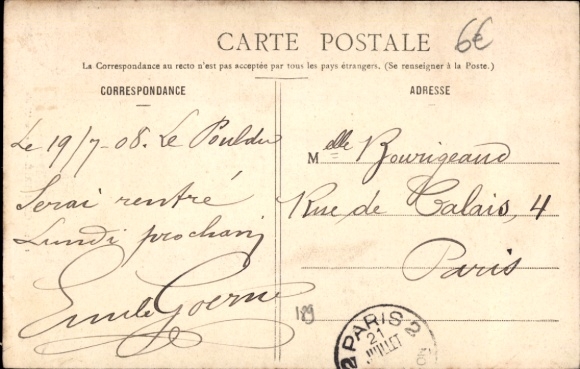 Postcard Quimperlé Finistère, river landscape, buildings, calm water surface,