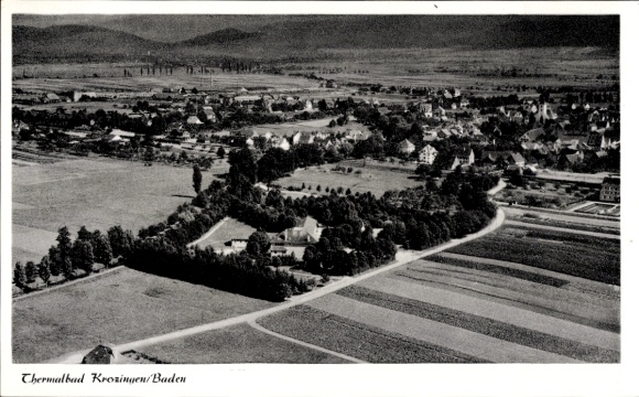 Postcard Bad Krozingen im Breisgau Black Forest, thermal bath, aerial photograph