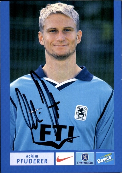 Autogrammkarte Fußballer Achim Pfuderer, TSV 1860 München, Autogramm