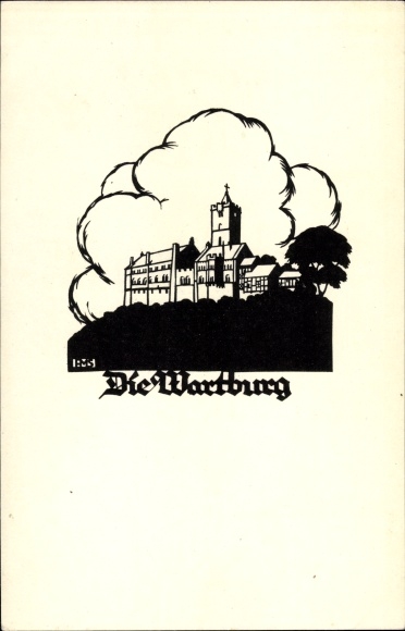KP wycinana z papieru Schwindt, Lutherstadt Eisenach w Turyngii, Wartburg