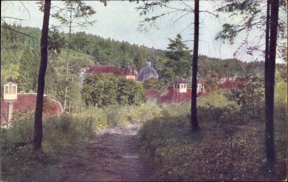 Postcard Tobelbad Steiermark, partial view with parish church