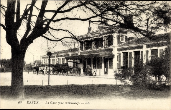 Postcard Dreux Eure et Loir, The Train Station