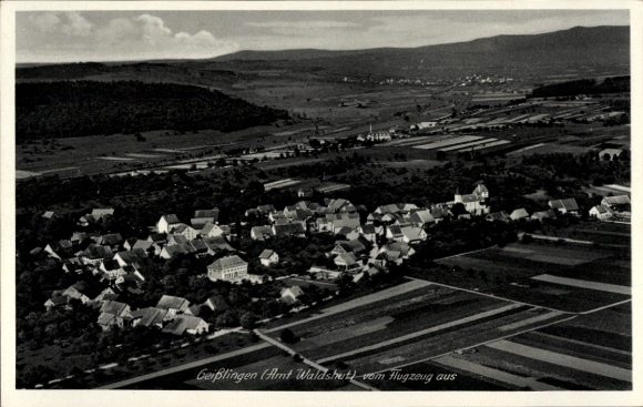 Postcard Geislingen an der Steige, aerial photograph of landscape photography, houses, fields
