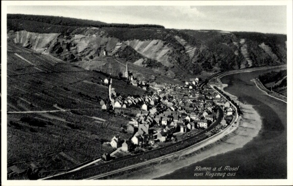 Postcard Klotten on the Mosel, aerial photograph