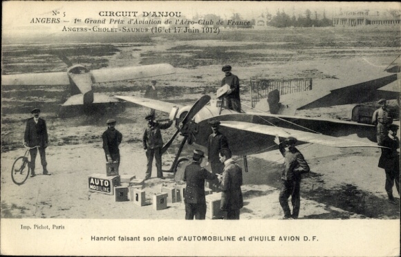 Ak Angers Maine et Loire, Circuit d'Anjou, Hanriot, Reklame Automobiline