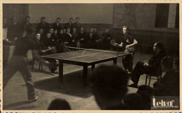 Photo Postcard Riga Latvia, table tennis, Balti tournament 1938