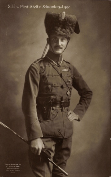 PC Prince Adolf of Schaumburg-Lippe, portrait in hussar uniform