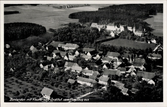 Postcard Bonlanden Filderstadt in Württemberg, aerial photograph, monastery, institute