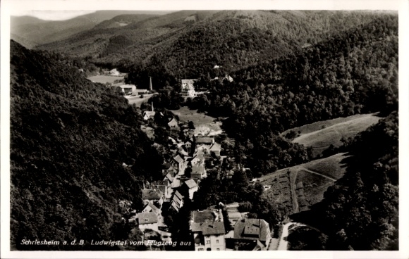 Ak Schriesheim an der Bergstraße, Fliegeraufnahme, Ludwigstal