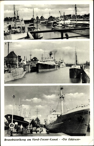 PC Brunsbüttelkoog Brunsbüttel Schleswig Holstein, lock, North Baltic Sea Canal, steamer