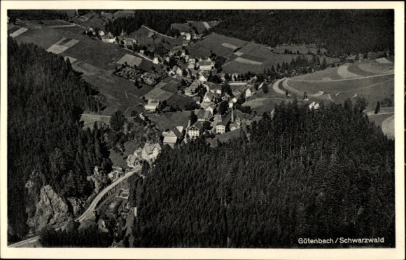 Ak Gütenbach im Schwarzwald, Luftaufnahme