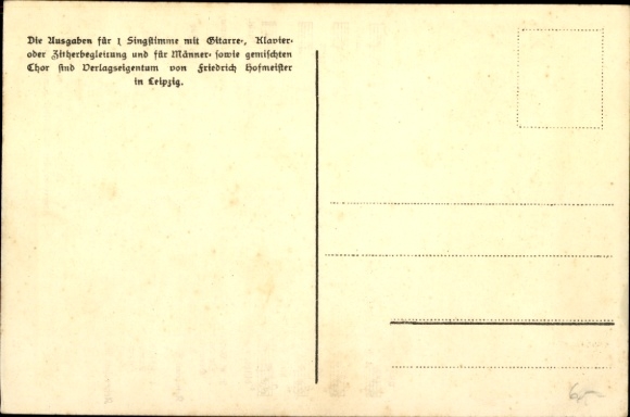 Song Postcard Günther, Anton, Wu da Wälder hamlich rausch'n, Erzgebirge dialect No. 30, Spitzberg