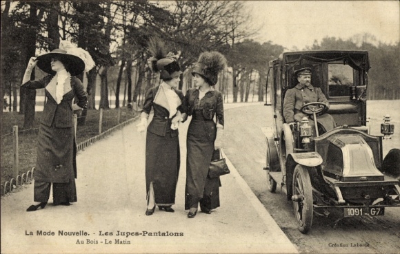 KP La Mode nouvelle, Les Jupes Pantalons, Francja, samochód, kobiety