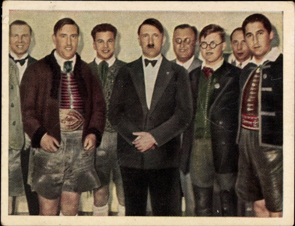 Collection picture battle for the Third Reich picture 223, Carinthian farmers with the chancellor, Adolf Hitler