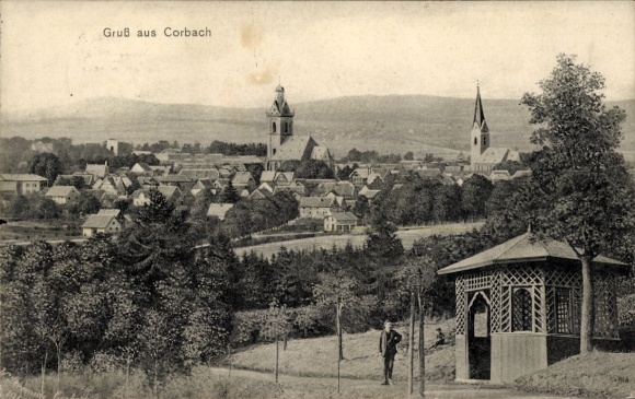 Postcard Korbach in Hesse, general view