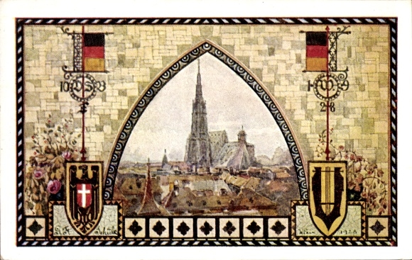 Passepartout PC Vienna, St. Stephen's Cathedral, 10th German Singers' Festival 1928