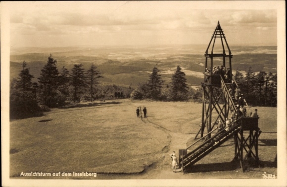 Postcard Brotterode Trusetal Thuringia, observation tower on the Inselsberg