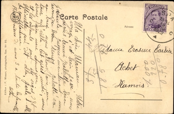 Postcard Spa Wallonien Lüttich, Place Pierre le Grand and the Casino