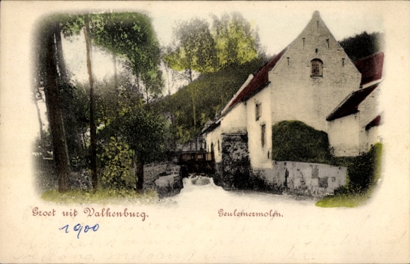 Postcard Geulhem Valkenburg aan de Geul Limburg Netherlands, Geulemermolen, mill, landscape, from 19