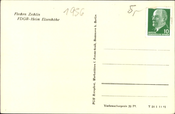 Ak Flecken Zechlin Rheinsberg in de Mark, FDGB huis Elsenhöhe