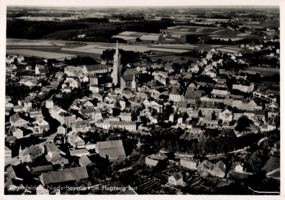 Postcard Schrobenhausen in Upper Bavaria, aerial photograph
