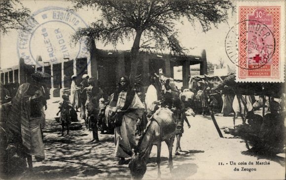 Ak Segou Mali Afrika, een hoekje van de markt