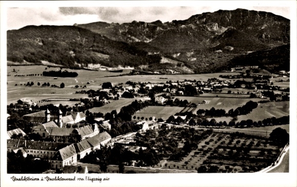 Postcard Benediktbeuren Benediktbeuern in Upper Bavaria, aerial photograph