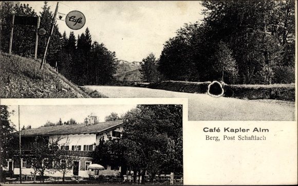 Postcard Schaftlach Waarkirchen Upper Bavaria, Café Kapler Alm