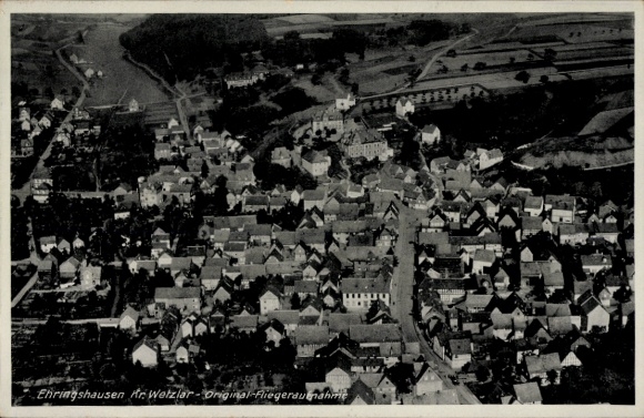 Postcard Ehringshausen in Hesse, aerial photograph, overall view