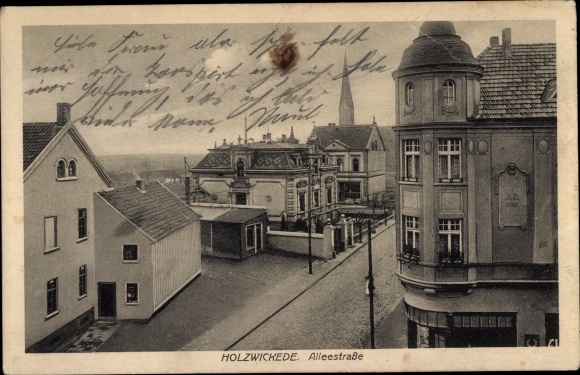 Postcard Holzwickede in the Ruhr area, Alleestrasse