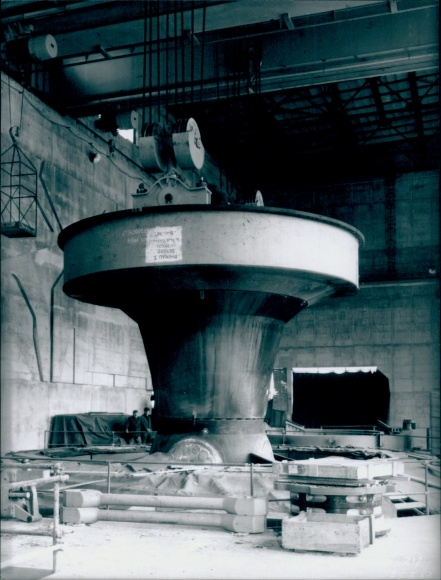Photo Rhinau Rheinau Alsace Bas Rhin, hydroelectric power station, Henri Baranger, 1963, La Photothèque EDF