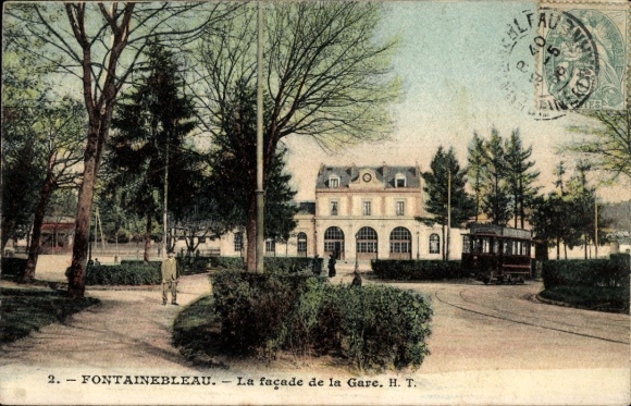 Ak Fontainebleau Seine et Marne, La Gare