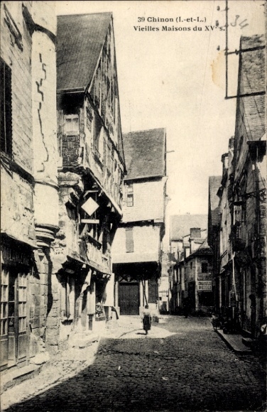 Ak Chinon Indre et Loire, Vieilles Maisons
