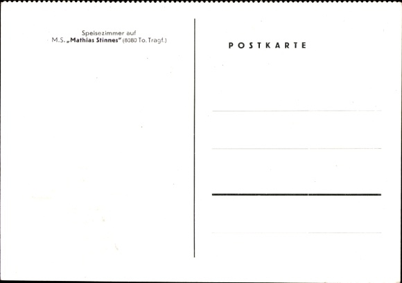 Schilderij stoomboot Mathias Stinnes, eetkamer, rederij Hugo Stinnes