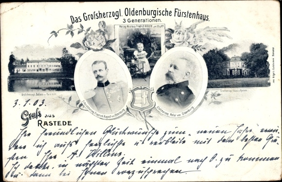 PC Rastede in Oldenburg, castle, grand ducal Oldenburg princely house, 3 generations