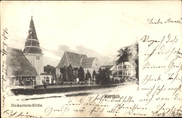 Ak Hamburg Bergedorf Curslack, klokkentorenkerk