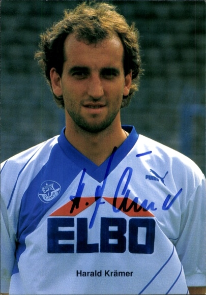 Autograph card footballer Harald Krämer FC Hansa Rostock, autograph