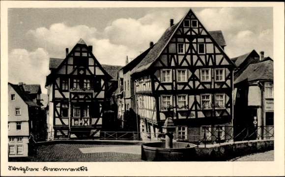 Postcard Wetzlar on the Lahn, half-timbered houses at the Kornmarkt