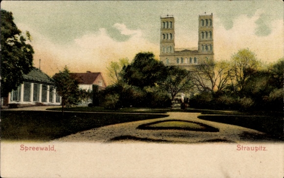Postcard Straupitz in the Spreewald, Schinkel Church