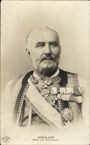 Postcard Prince Nicholas of Montenegro, portrait, uniform, medal