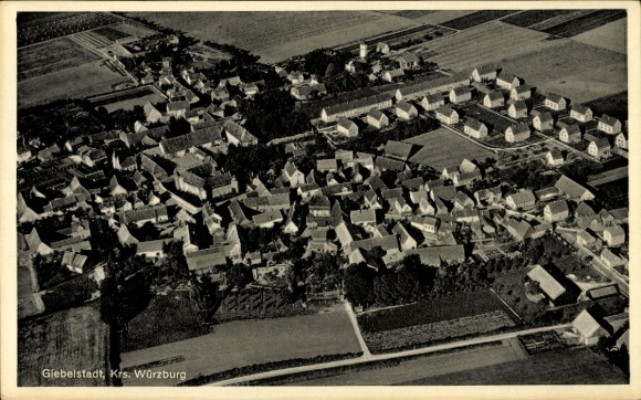 Postcard Giebelstadt in Lower Franconia, aerial photograph