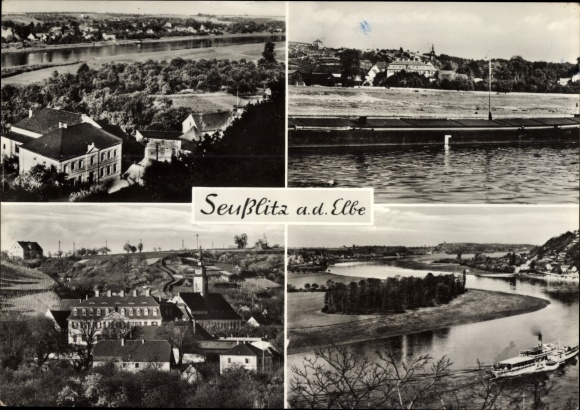 Postcard Diesbar Seusslitz Nünchritz on the Elbe, HO restaurant Seusslitzer Hof