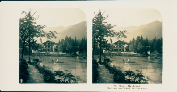 Stereo photo Grainau in Upper Bavaria, Badersee