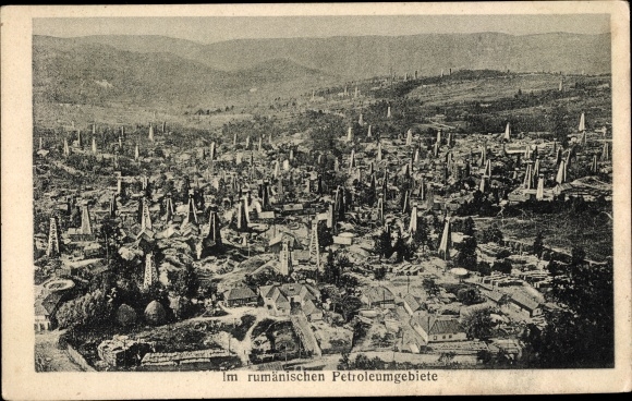 PC Romania, petroleum area, oil production towers