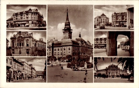KP Szabadka Subotica Serbia, z wieloma widokami, miejskimi krajobrazami, budynkami, bez ludzi