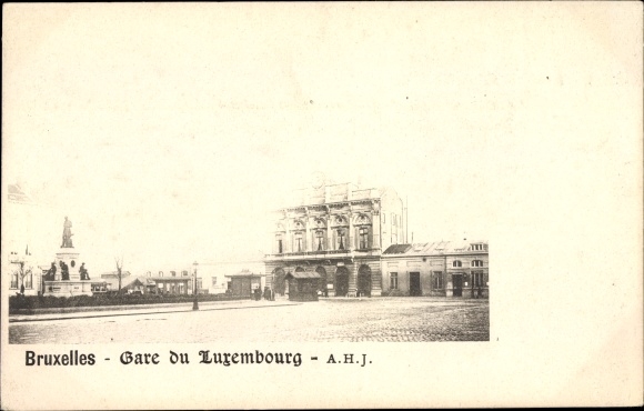 Postcard Bruxelles Brussels, Gare du Luxembourg, Bahnhof
