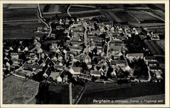 Postcard Bergheim an der Donau Upper Bavaria, aerial photograph