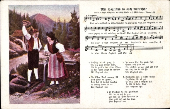 liedje Ak Mei Vogtland is prachtig, Hilmar Mückenberger, traditionele klederdracht