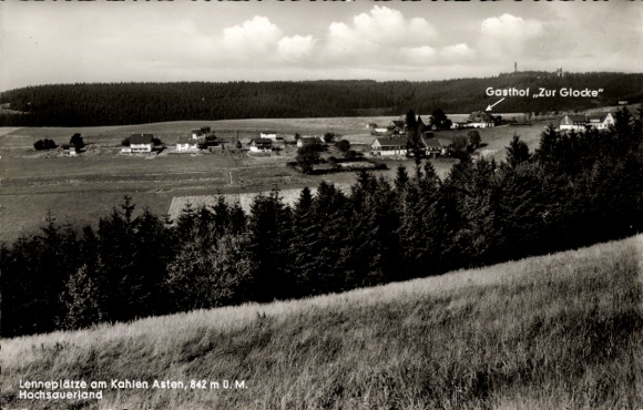 Ak Werdohl im Sauerland, Lenneplatte, Landschaft mit Gasthof Zur Glocke