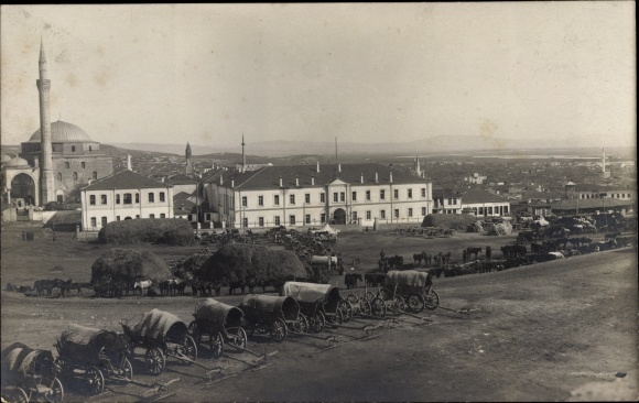 Photo Postcard Skopje Üsküb Macedonia, Bulgarian Army, Mosque, WW I